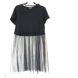 Cotton shirt with tulle